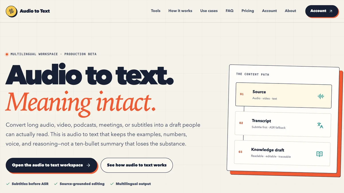 AudioToText.run screenshot