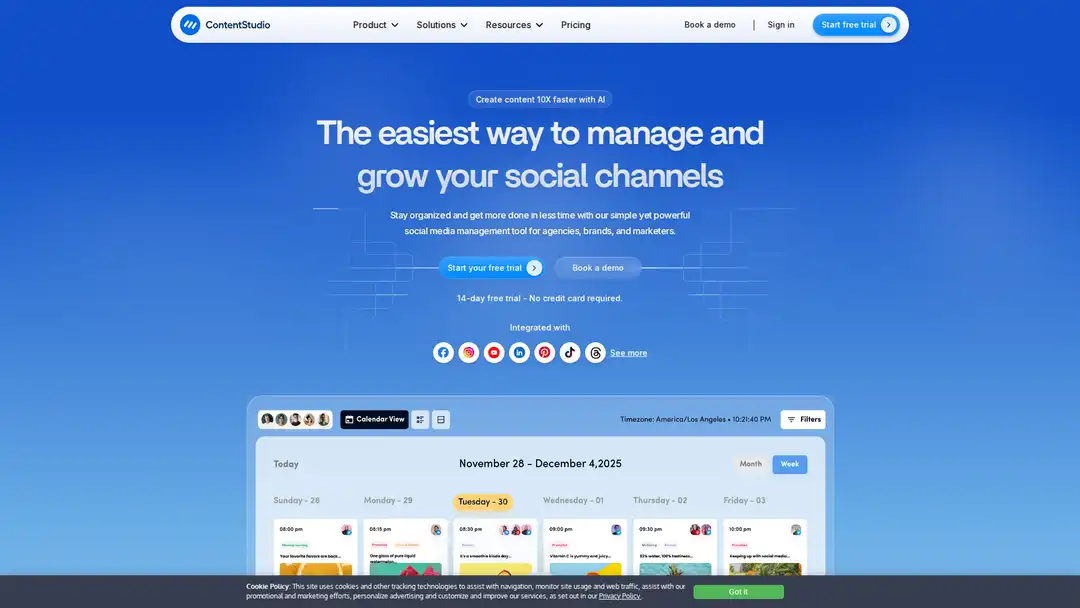 ContentStudio screenshot