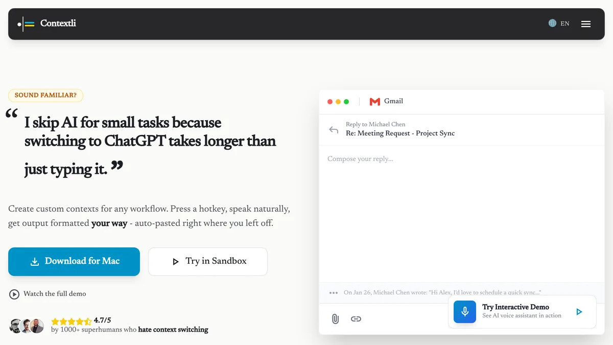 Contextli screenshot
