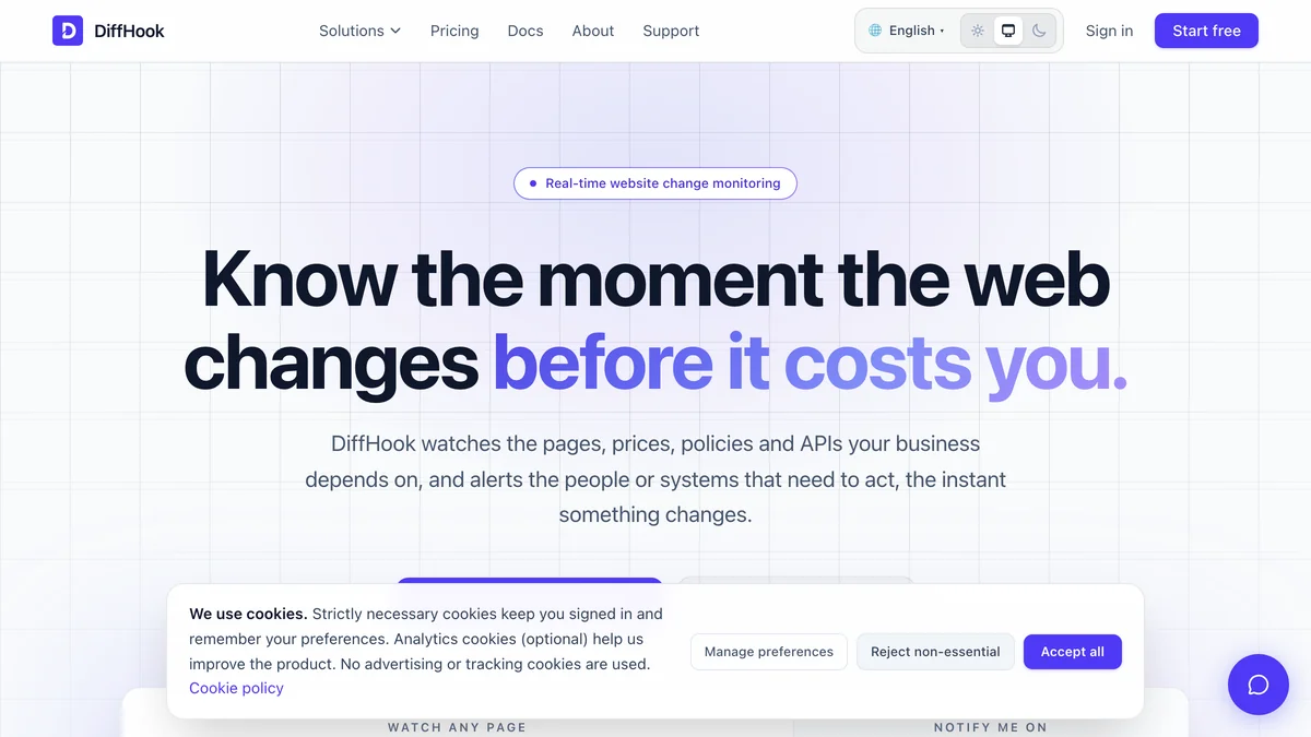 diffhook.com screenshot