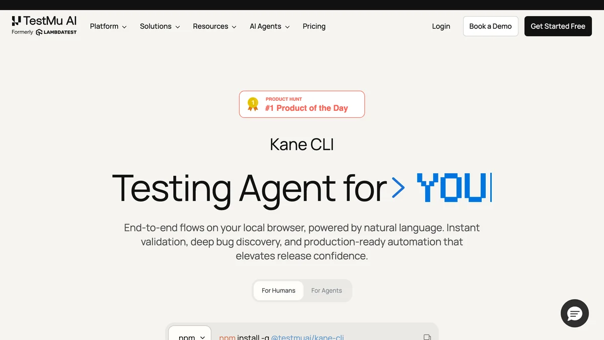 Kane CLI By TestMu AI screenshot