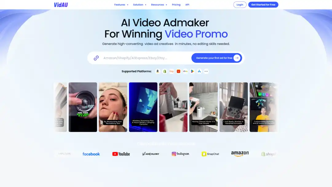 VidAU AI Video Generator screenshot