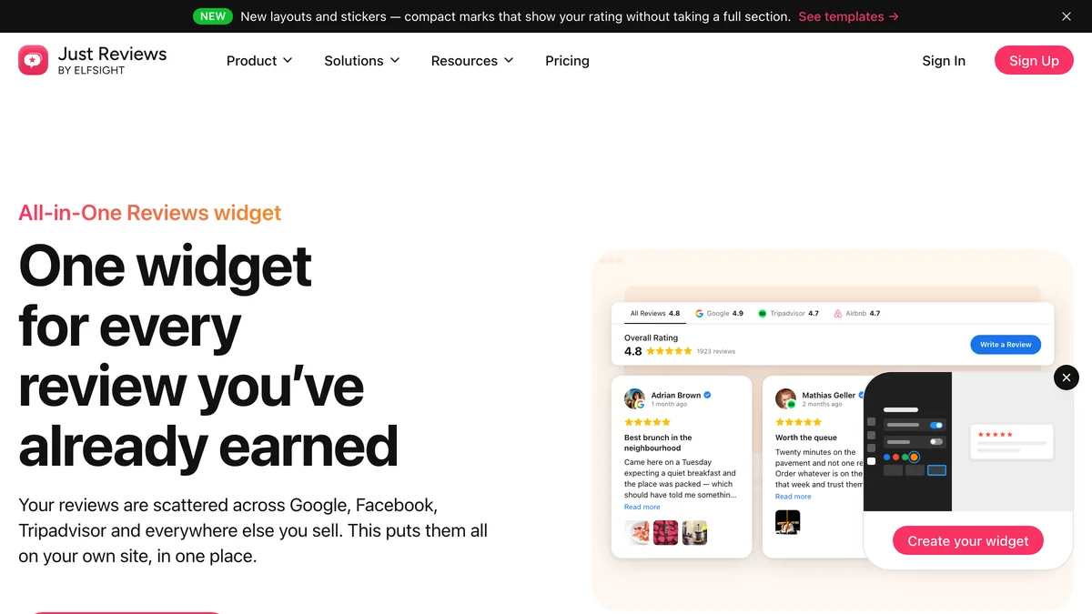 JustReviews by Elfsight screenshot