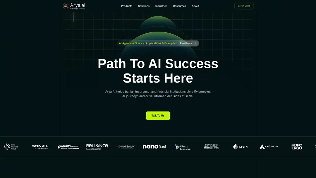 Screenshot of Arya.ai platform showing cash flow forecasting and automation features