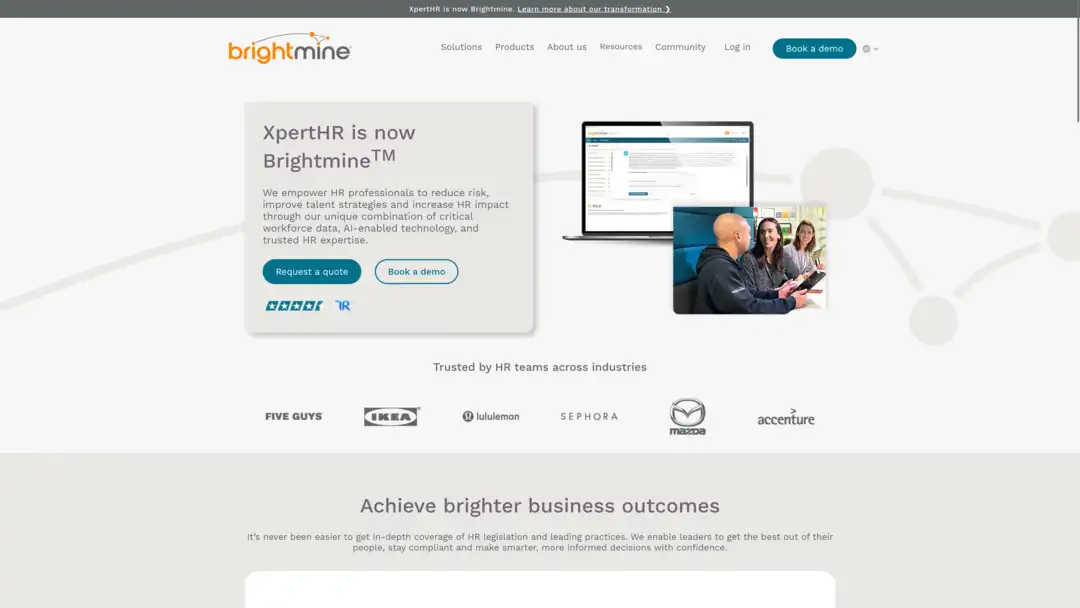 Screenshot of Brightmine platform