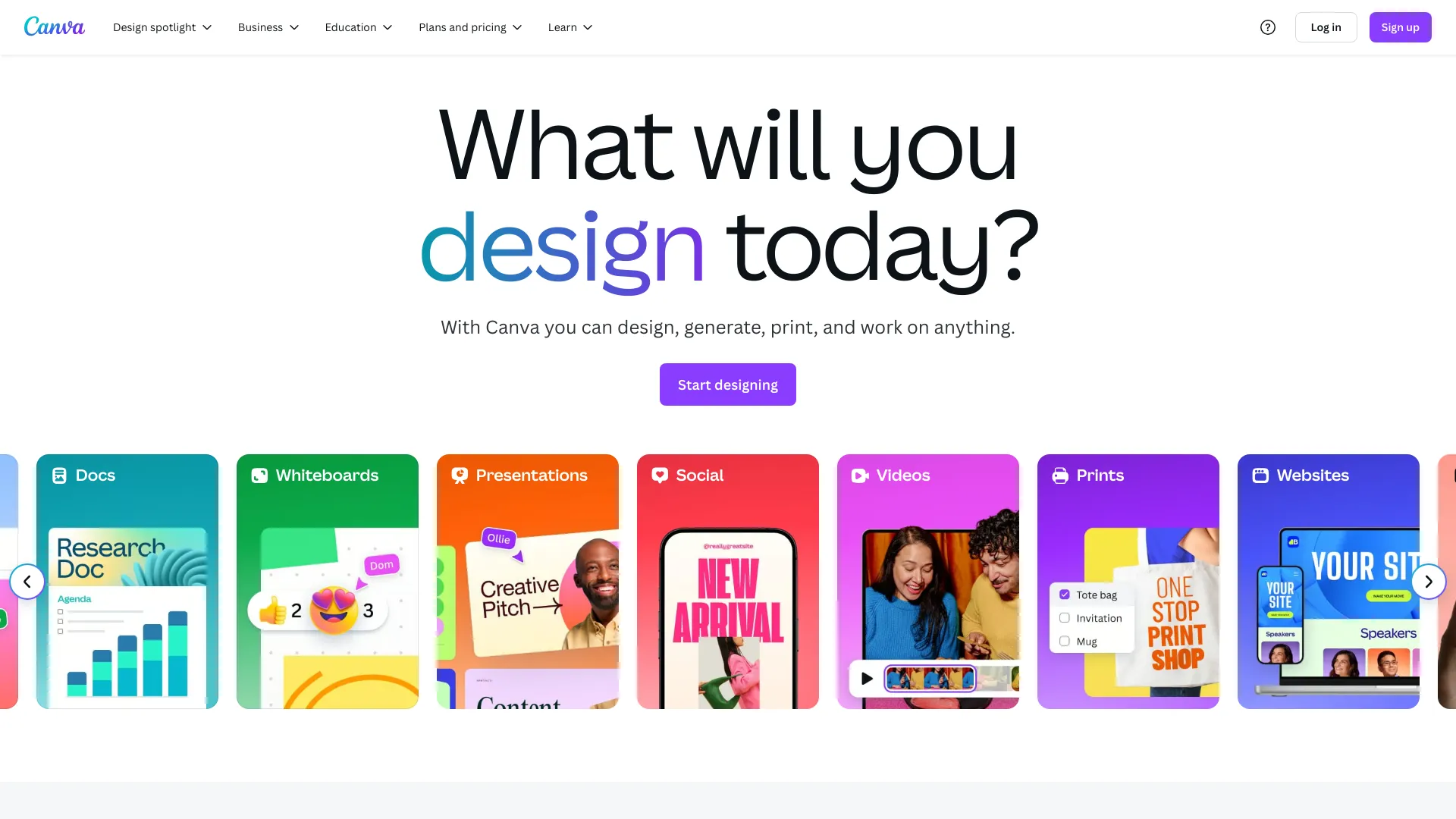 Screenshot of Canva AI design assistant interface