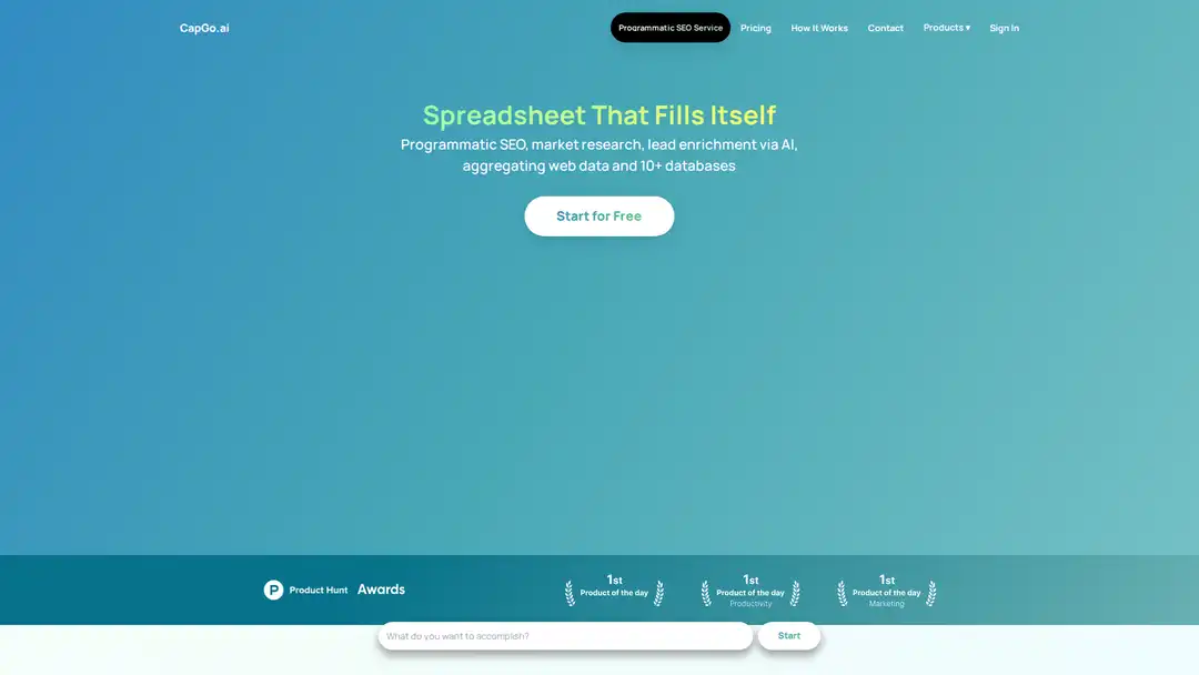 Screenshot of Capgo.ai platform displaying lead list building and data enrichment features