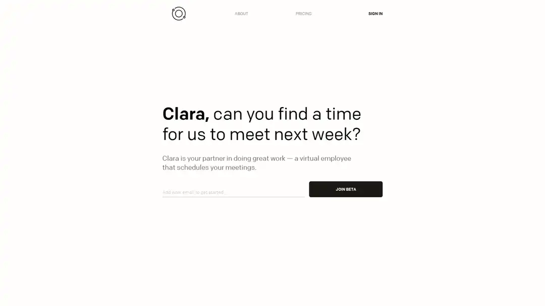 Screenshot of Clara Labs platform showing AI-driven scheduling and calendar integration