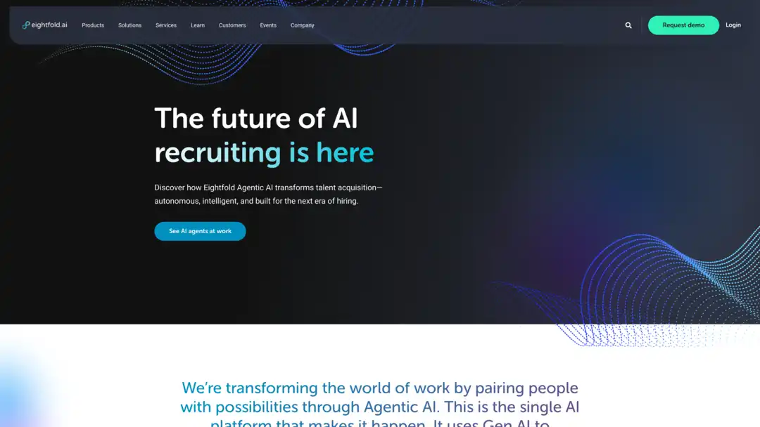 Screenshot of Eightfold talent intelligence platform dashboard