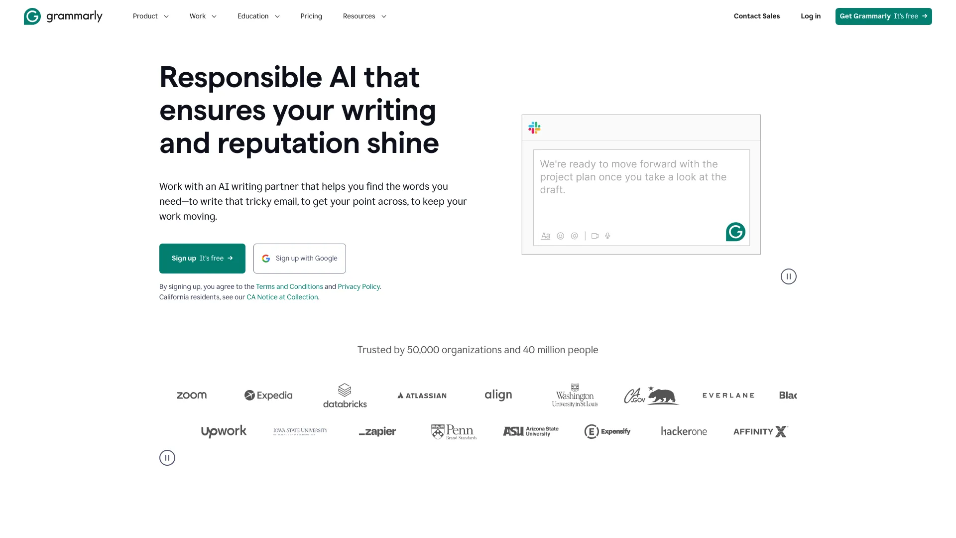 Screenshot of Grammarly AI writing assistant suggesting improvements
