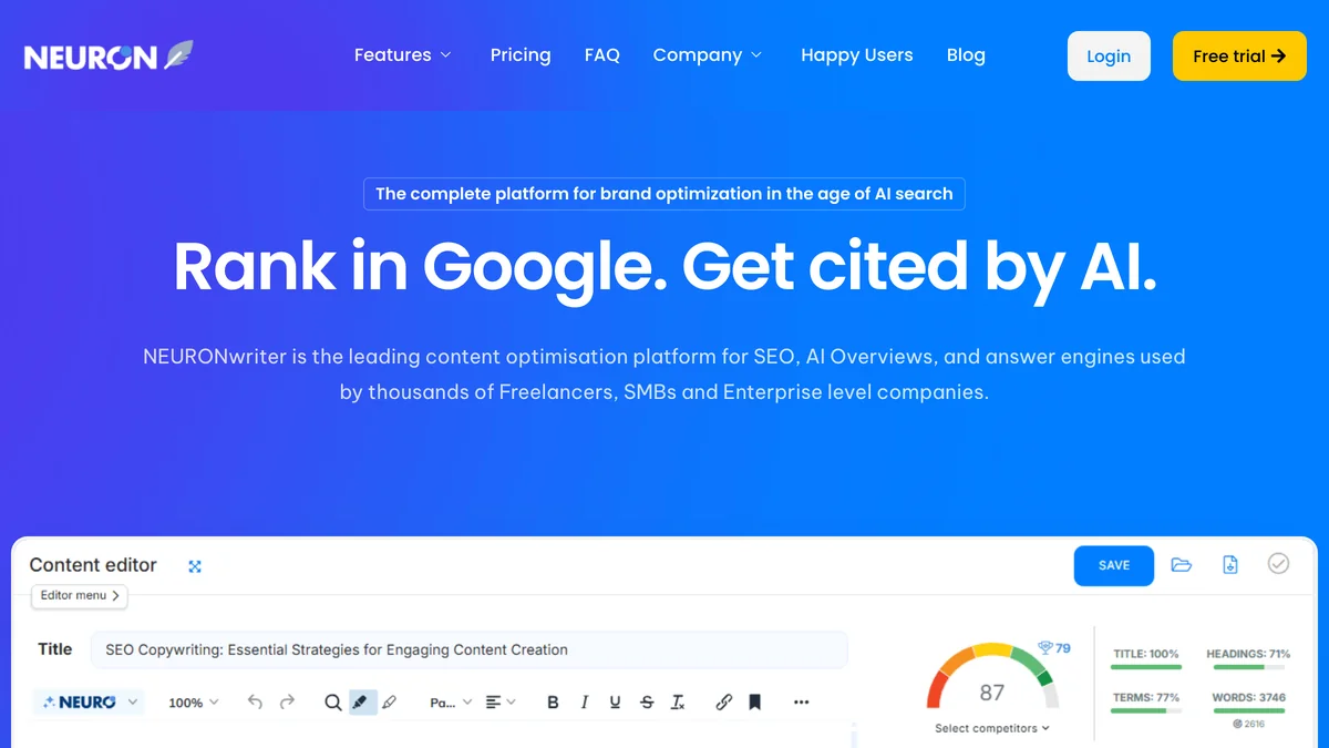 NEURONwriter platform
