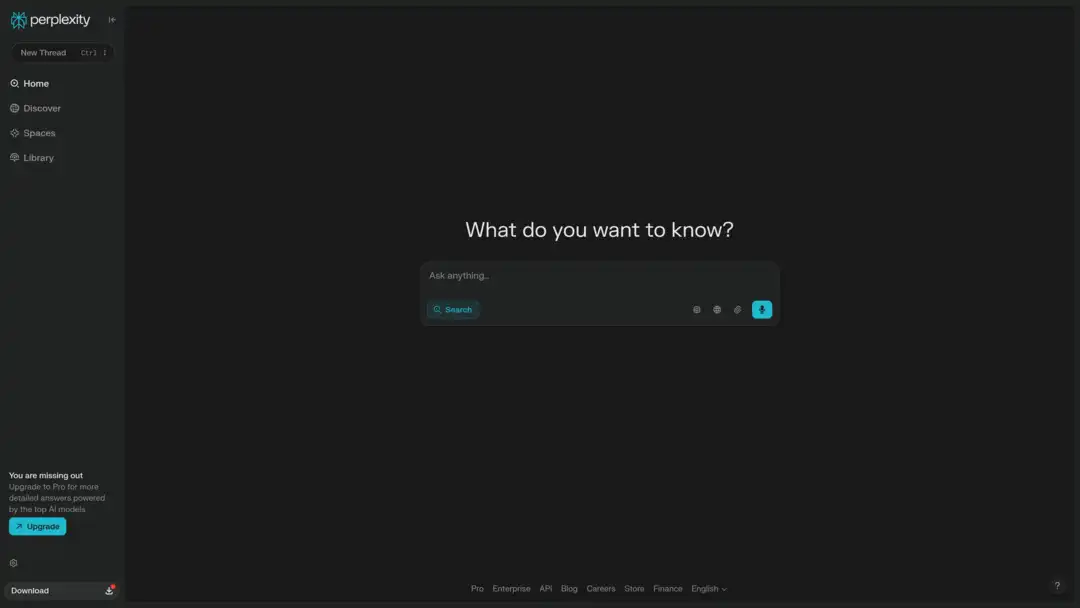 Perplexity AI research and analysis interface