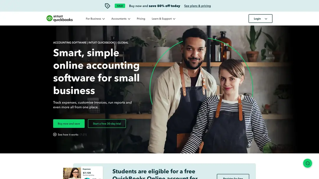 Screenshot of QuickBooks Online's accounting platform displaying the automated invoicing interface and AI tools