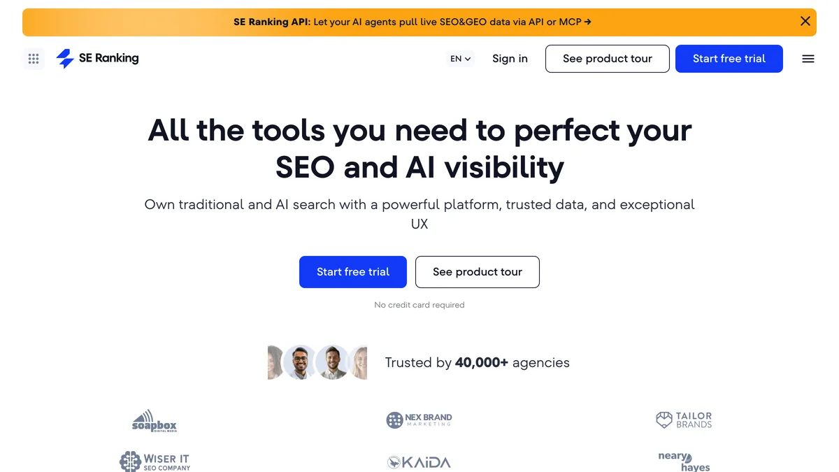 SE Ranking platform