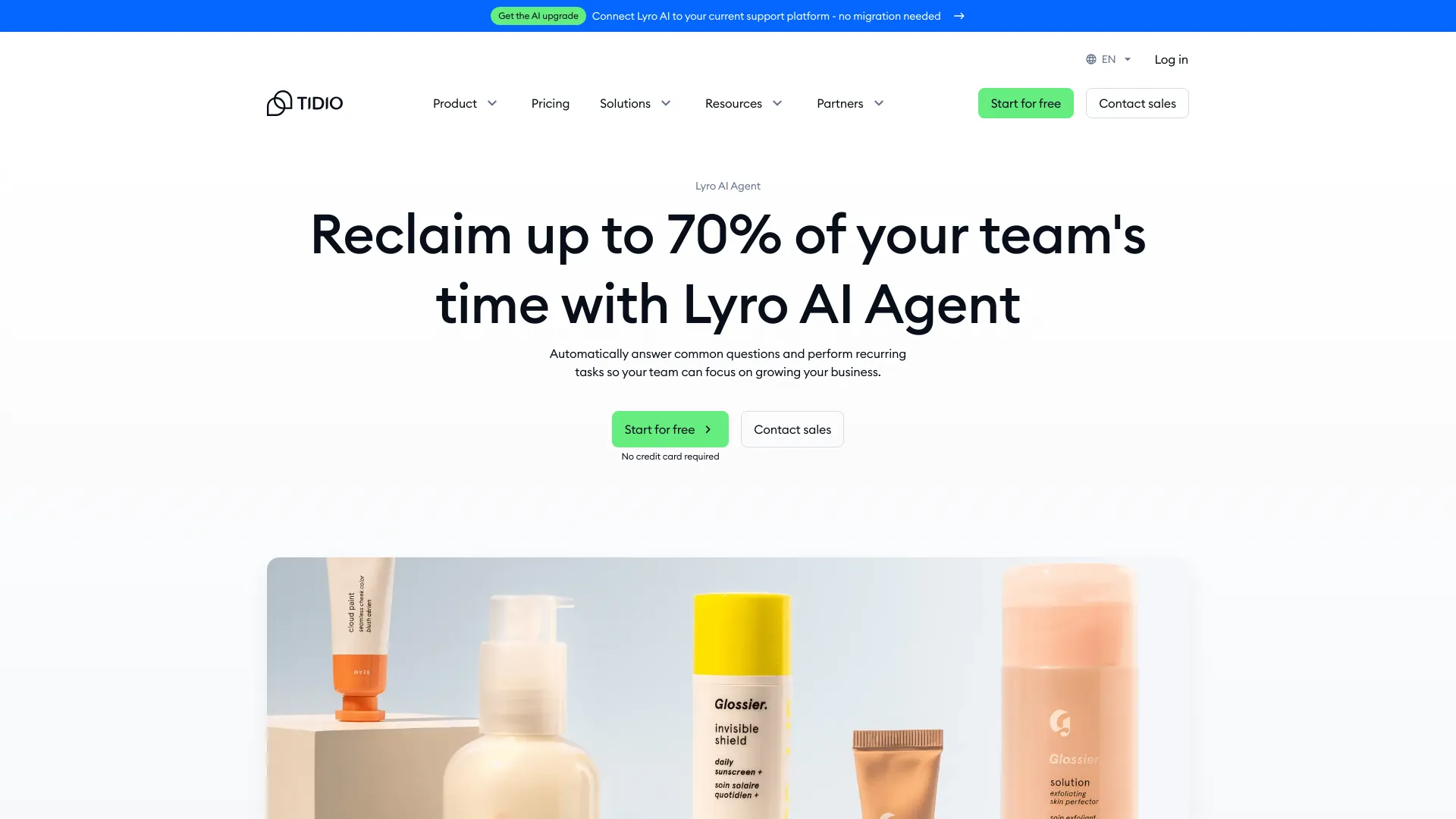 Screenshot of Tidio Lyro chatbot interface with multilingual support features