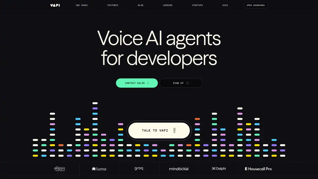 Screenshot of Vapi platform displaying voice bot creation and lead qualification features